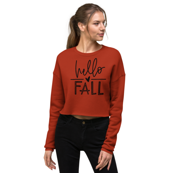 hello fall cropped sweatshirt